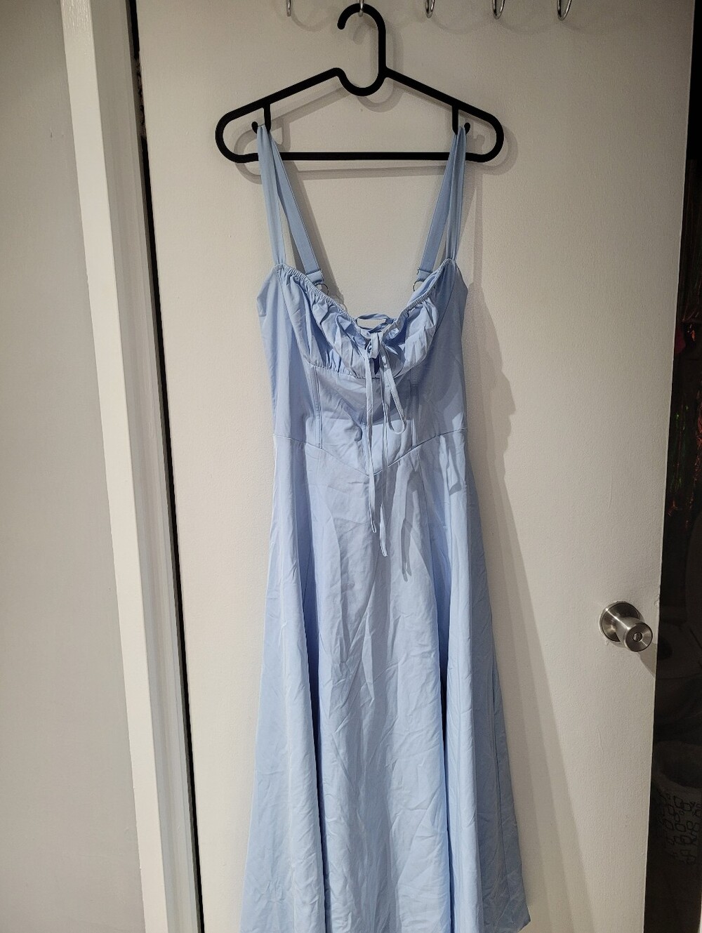 Light Blue Tie-Front Sundress